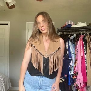 MOB Genuine Leather Vintage Fringe Vest